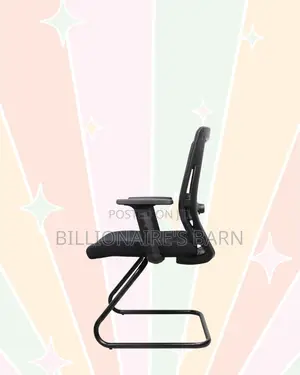Black Visitor Chair | Breathable Support for Long Desk Hours