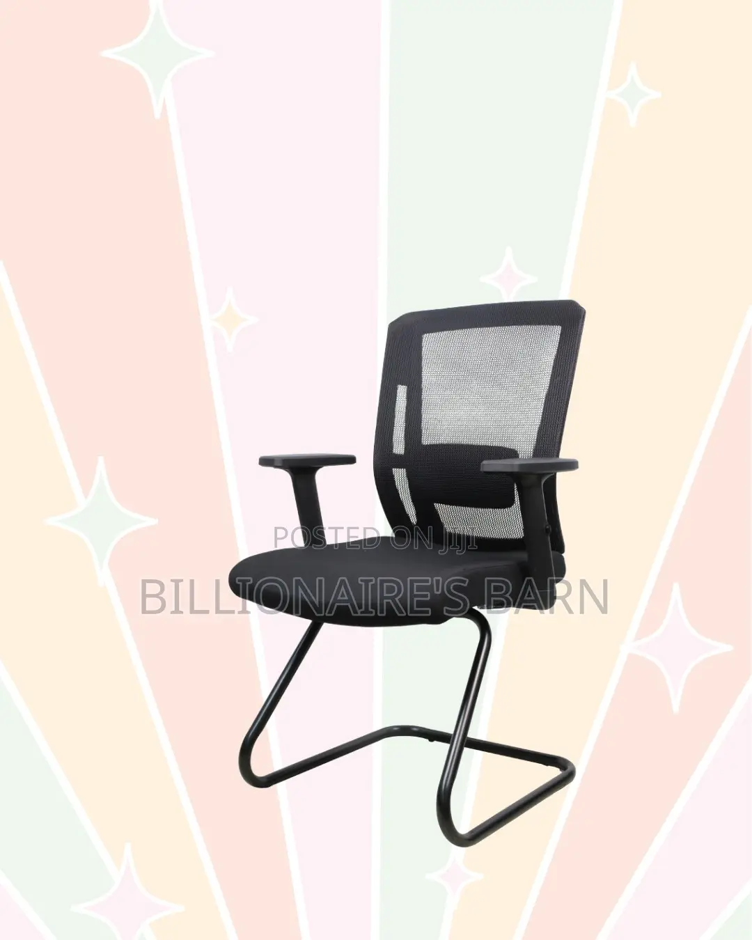 Black Visitor Chair | Breathable Support for Long Desk Hours