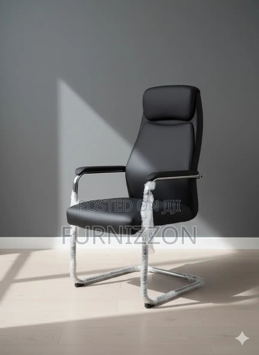 . Modern Visitors and Boardroom Black Leather PVC Office Chair