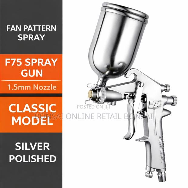 F75 Siphon Feed Spray Gun With Paint Cup, Paint Sprayer Tool - thumbnail 4