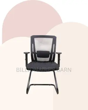 Black Visitor Chair | Clean Executive Look for Modern Offices | Fixed