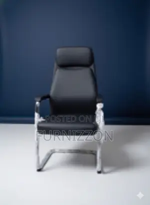 Contemporary Multifunctional Black Leather Office Chair for Visitors