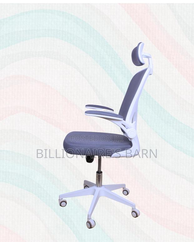 White Ergonomic Mesh Chair | Space-Saving Design for Compact Setups - thumbnail 2
