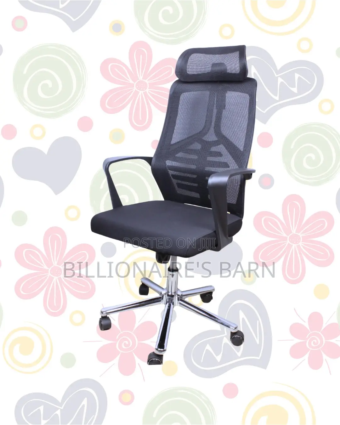 Black High-Back Mesh Chair | Space-Saving Design for Compact Setups