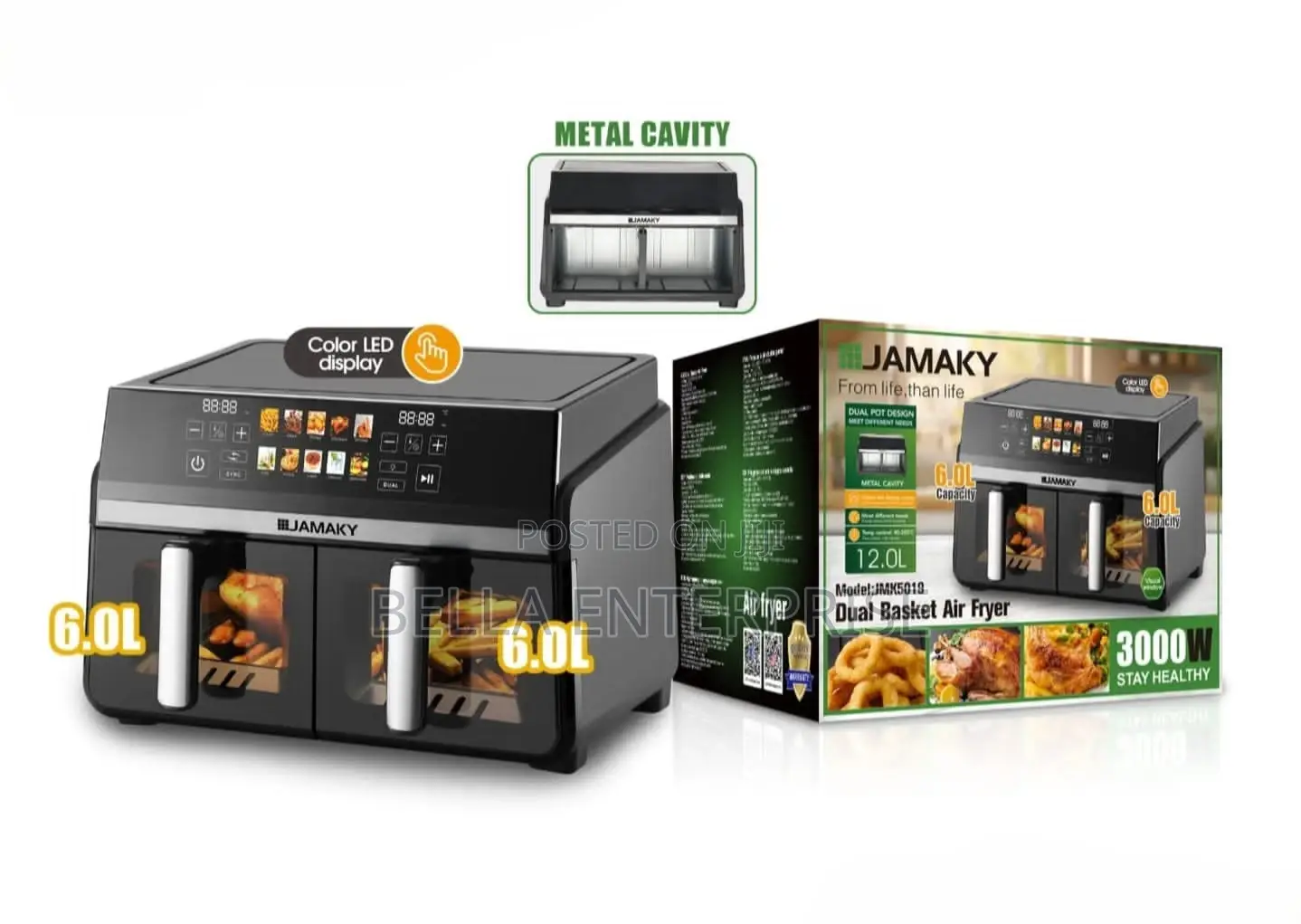 Available 10 L Airfryer 12 Large Icon Preset Menus