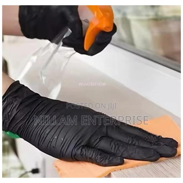 Food Grade Disposable Black Kitchen Gloves 100pcs