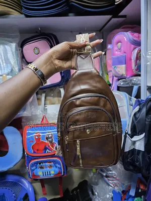 Brown Leather Quality Chest Unisex Crossbody Bag