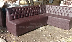 Luxurious Brown Vip Couch With Comfortable, Durable Faux Leather.