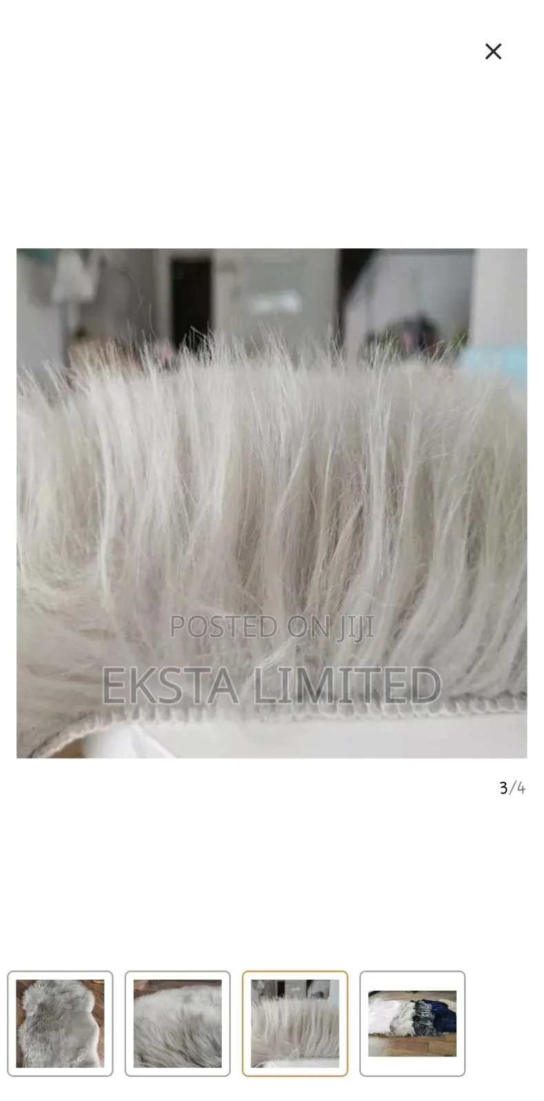 Fluffy Faux Fur Rugs Floor High Density Mat 60x90cm Grey
