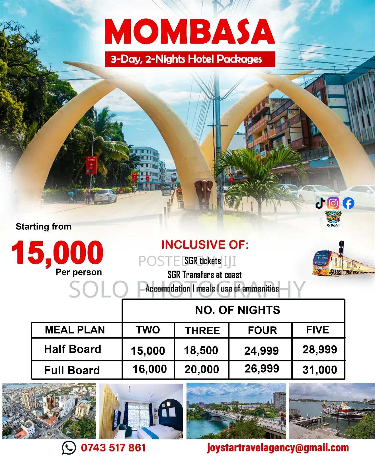 Mombasa 3-Day SGR Holiday Package – From 15,000 Per Person