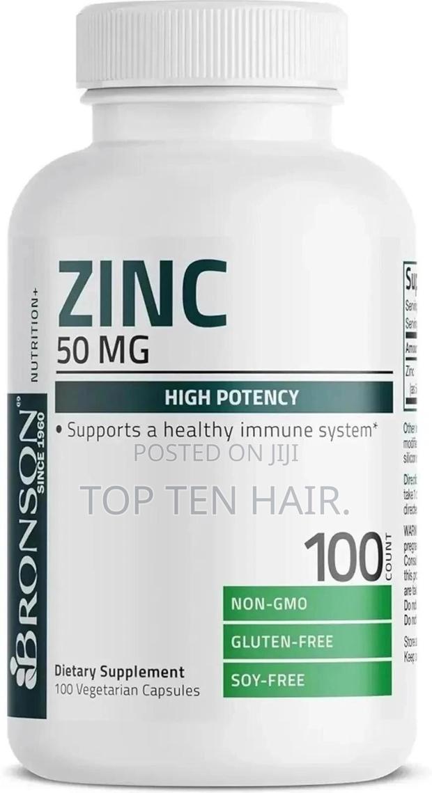 Zinc Complex Supplement by Bronson. 50 MCG 100 Tablets. - main view