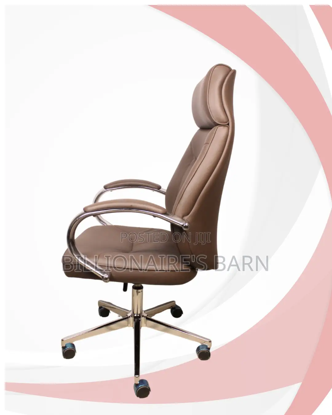 Brown Executive Office Chair | Smooth Rolling Comfort for Busy Workday