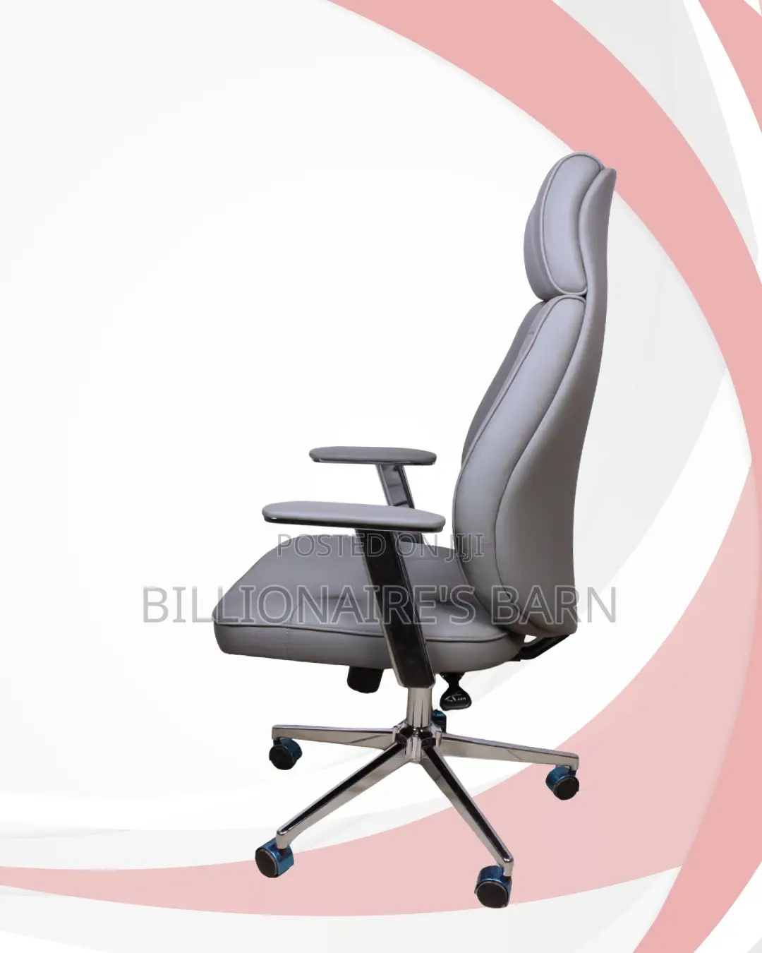 Grey Executive Office Chair | Smooth Rolling Comfort for Busy Workdays