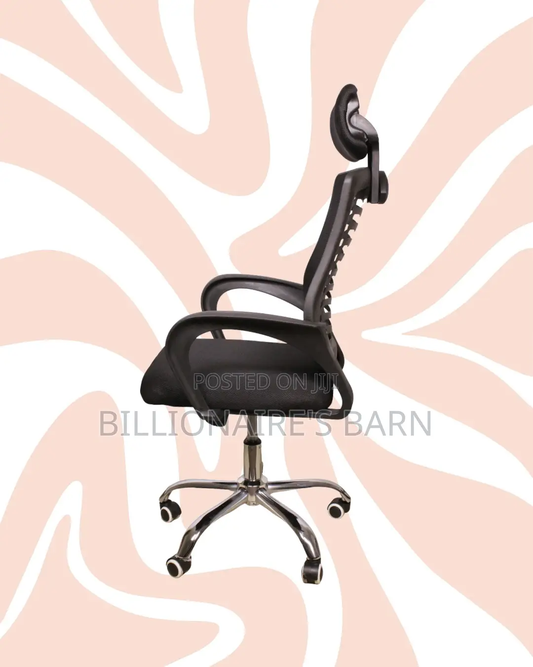 Black Secretarial Mesh Chair | Smooth Rolling Comfort for Busy Workday