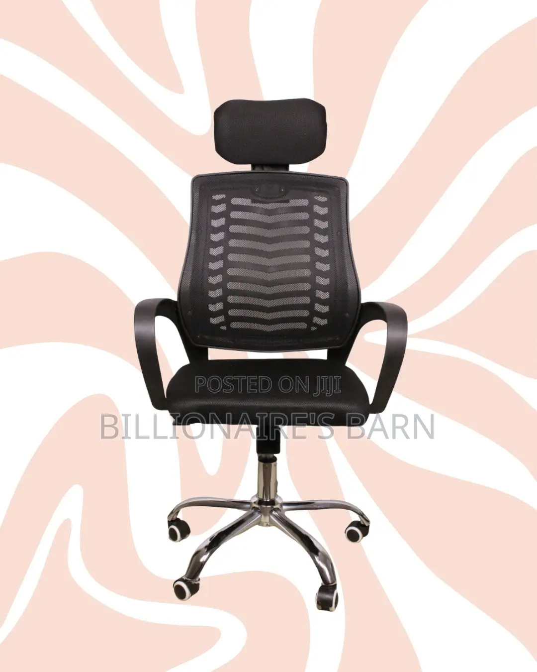 Black Secretarial Mesh Chair | Smooth Rolling Comfort for Busy Workday