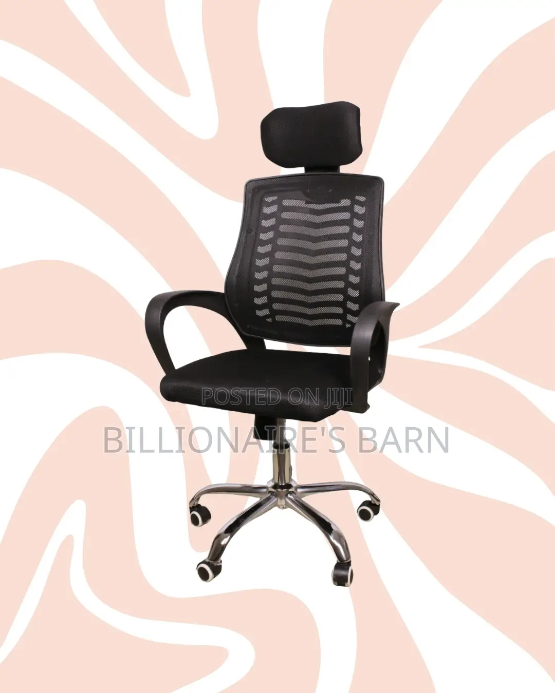 Black Secretarial Mesh Chair | Smooth Rolling Comfort for Busy Workday