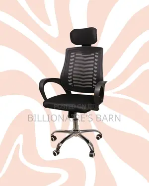 Black Secretarial Mesh Chair | Smooth Rolling Comfort for Busy Workday