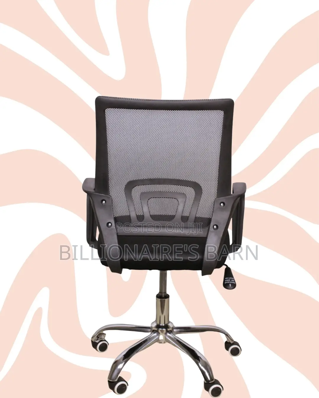 Black Compact Ergonomic Chair|Smooth Rolling Comfort for Busy Workdays