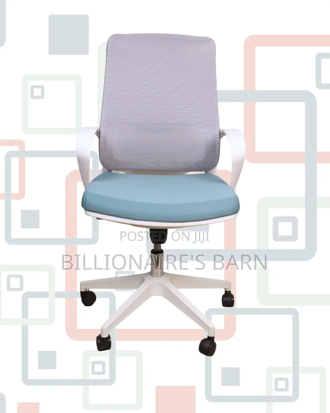 White Mid-Back Mesh Chair | Smooth Rolling Comfort for Busy Workdays |