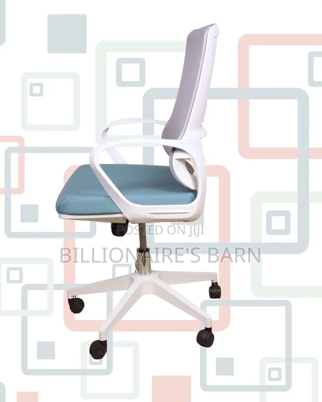White Mid-Back Mesh Chair | Smooth Rolling Comfort for Busy Workdays |