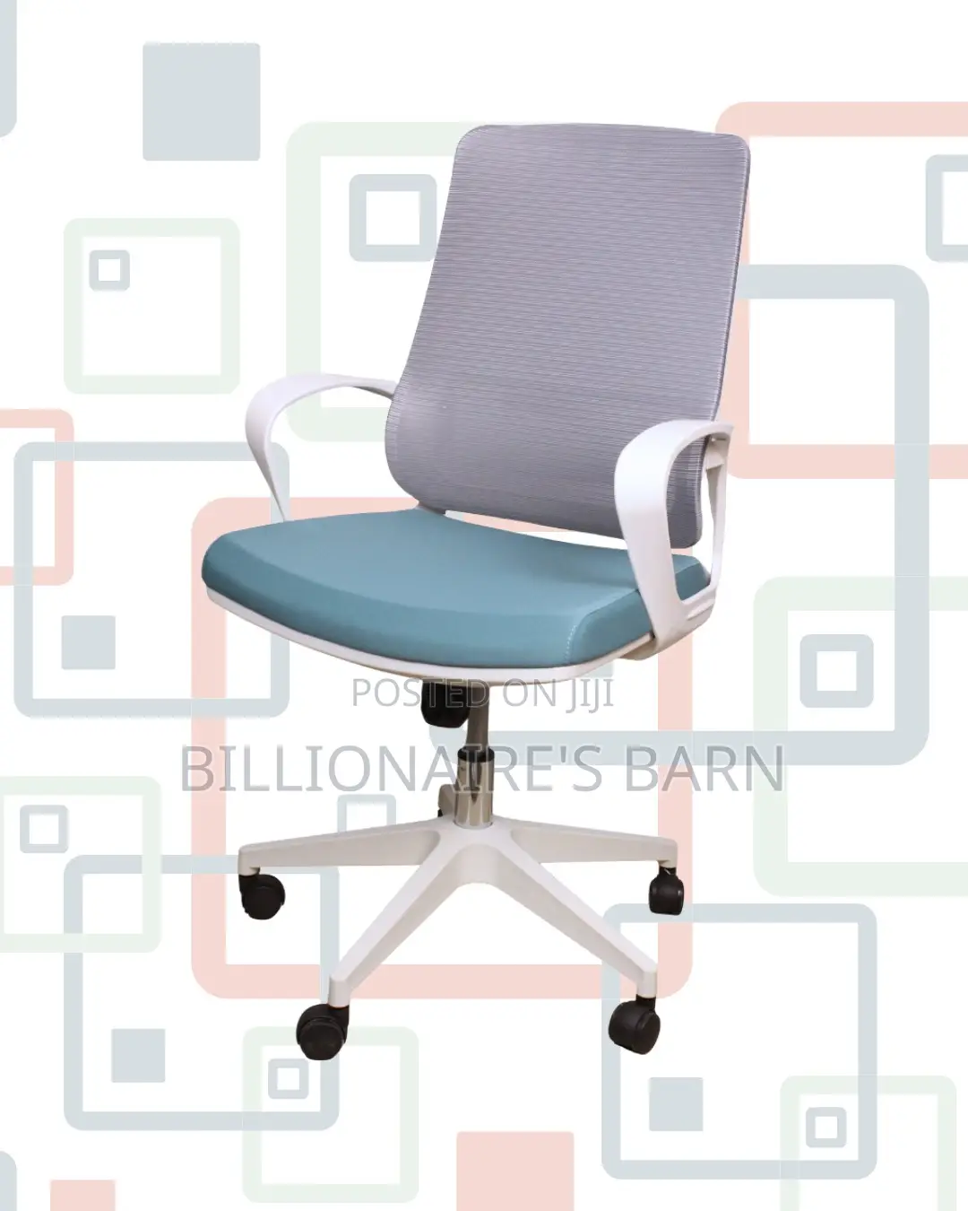 White Mid-Back Mesh Chair | Smooth Rolling Comfort for Busy Workdays |