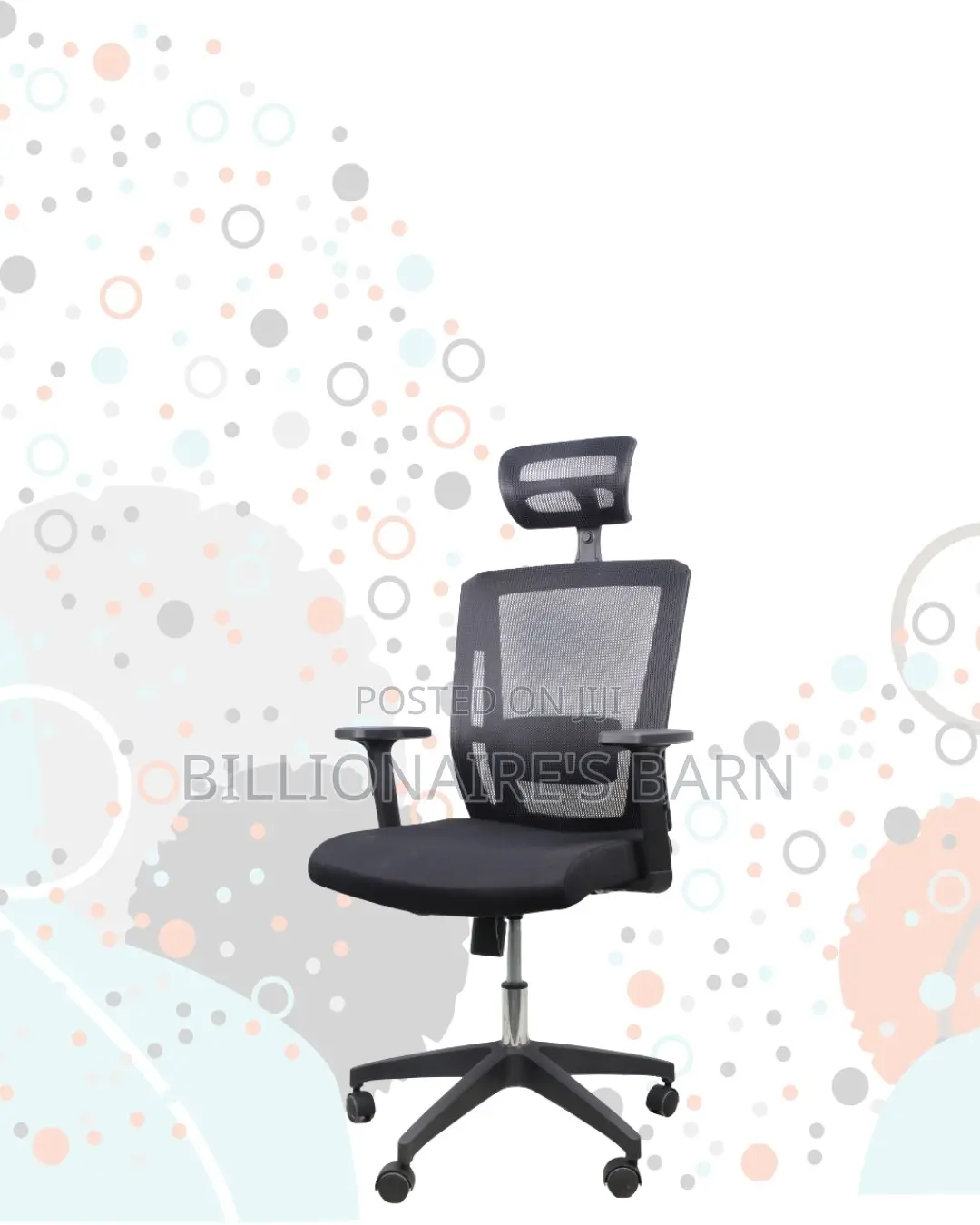 Black Ergonomic Mesh Chair | Smooth Rolling Comfort for Busy Workdays
