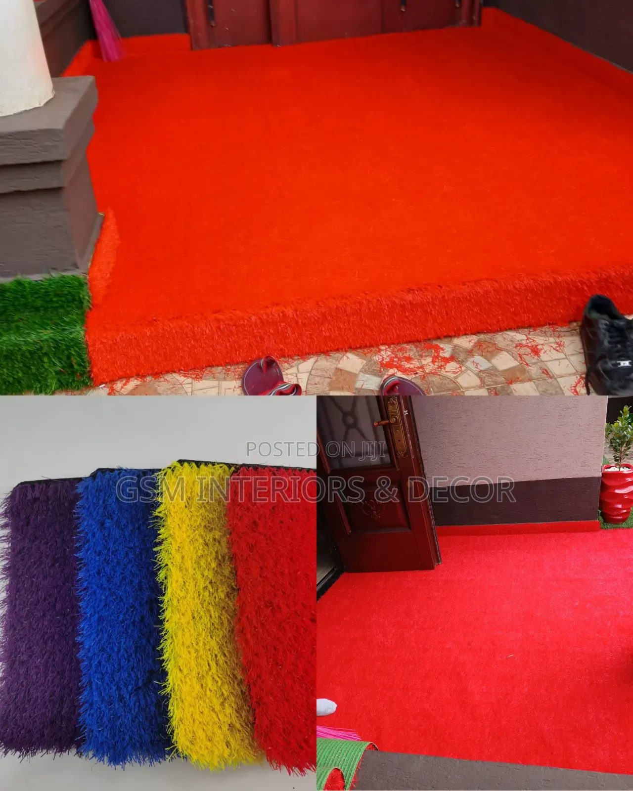Red Grass Carpets Installed and Sample