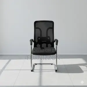 Office Visitors Chair Black Mesh Ergonomic Sled Base