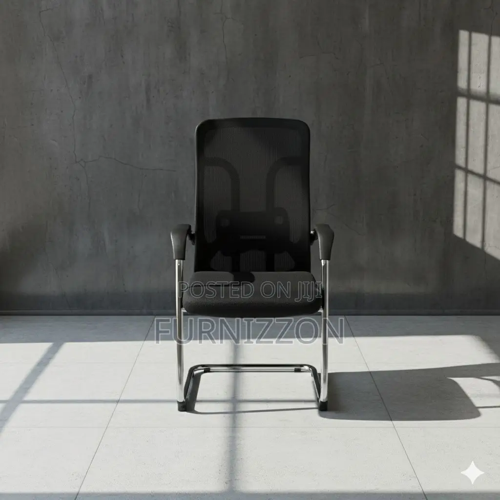 Black Mesh Executive Sled Base Office Chair for Visitors