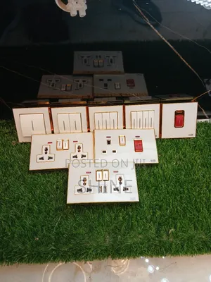 White and Gold Full Range of Switches and Sockets
