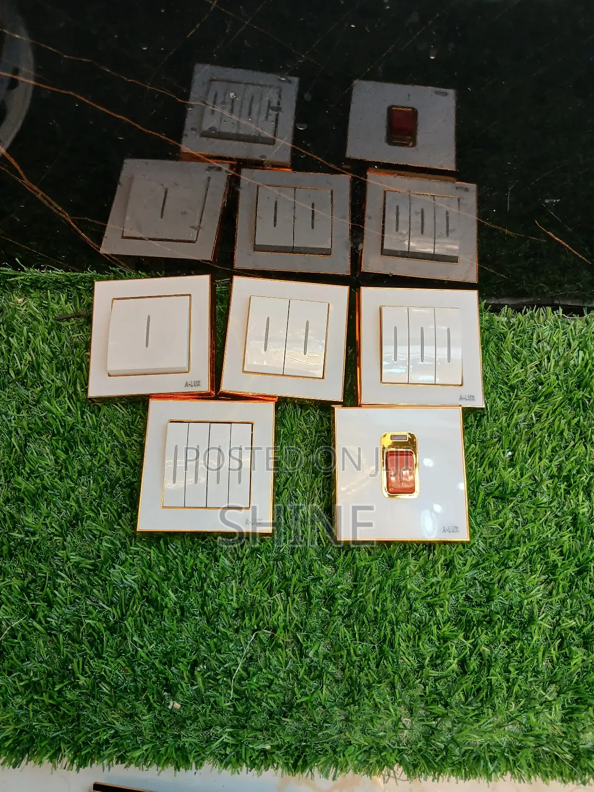 White and Gold Full Range of Switches and Sockets