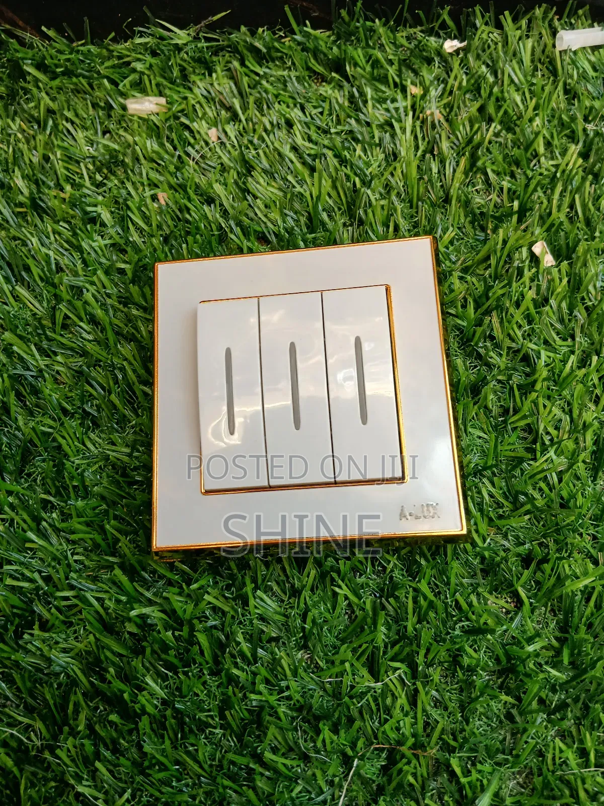 White and Gold Full Range of Switches and Sockets