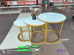 White 3 in 1 Executive Pure Marble Table