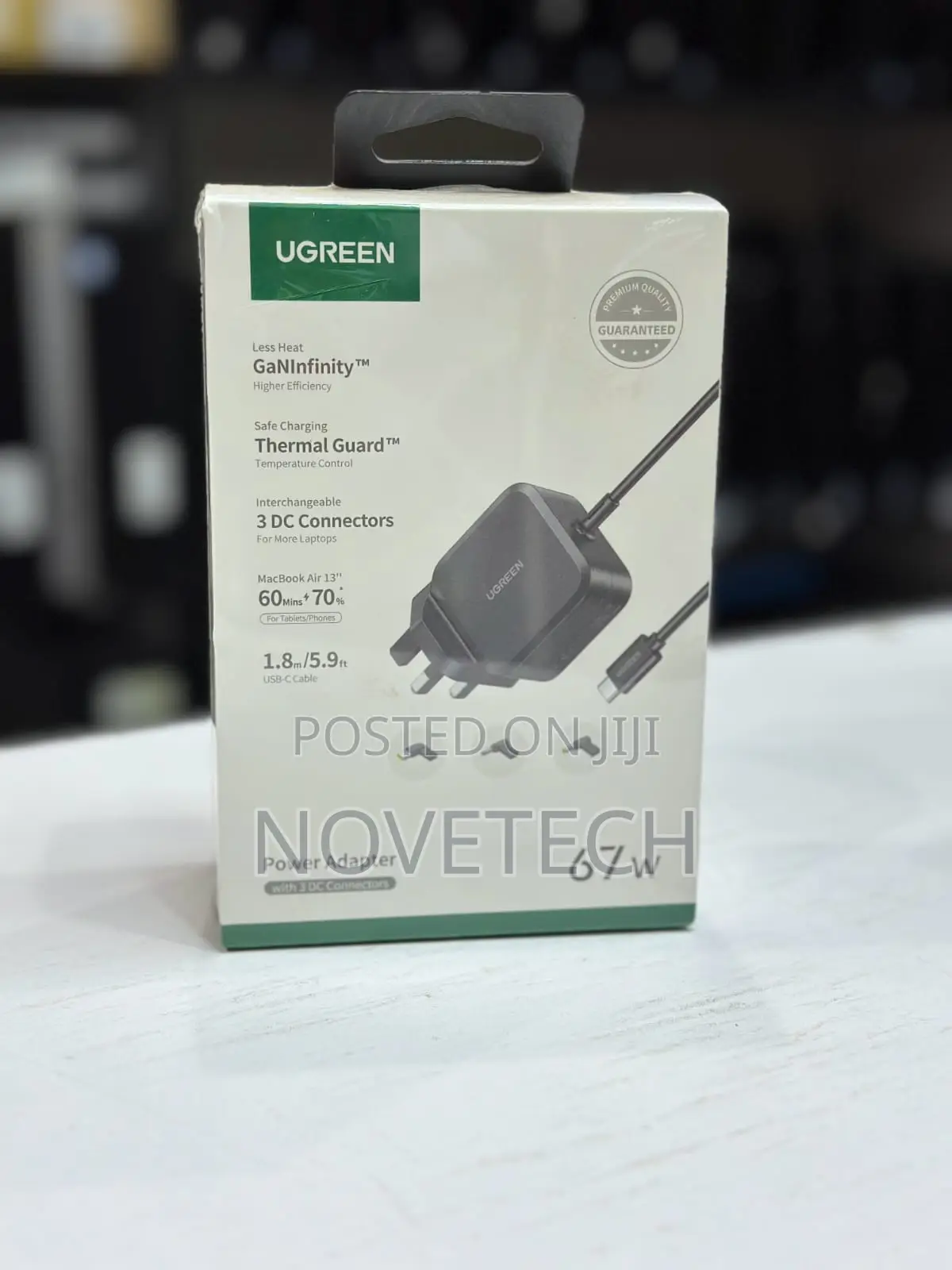 Ugreen 67w Type-c Power Adapter With Changeable 3 Dc Laptop Power-x377