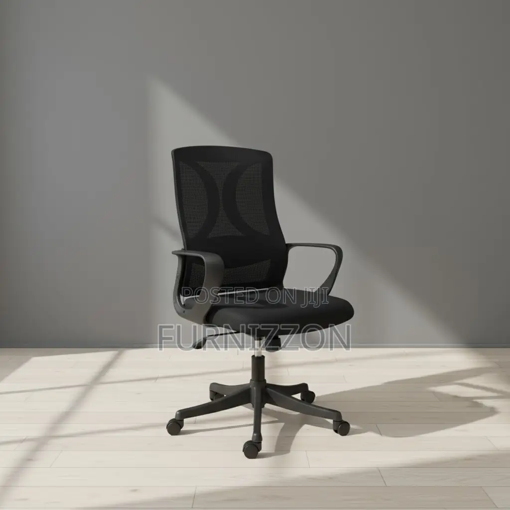 Height Adjustable Black Mid-Back Ergonomic Mesh Swivel Office Chair