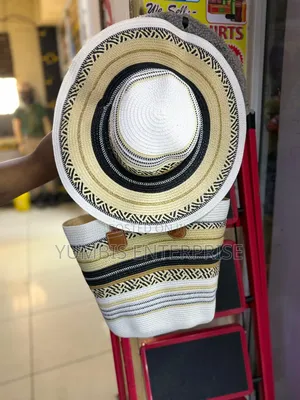 Colorful Beach Straw Bag With Matching Hats at 1500