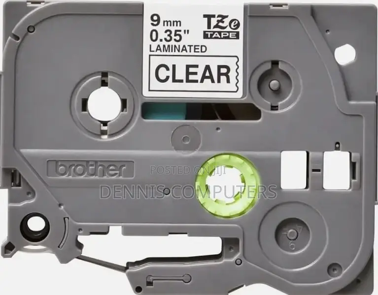 .Brother Laminated 9mm TZC-S121 Black on Clear Label Catridg