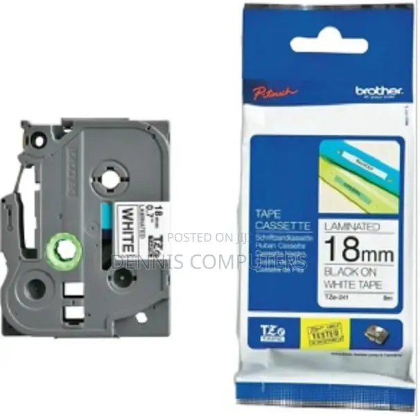 Brother Tz2-241 18mm X 8m Black on White Label Tape