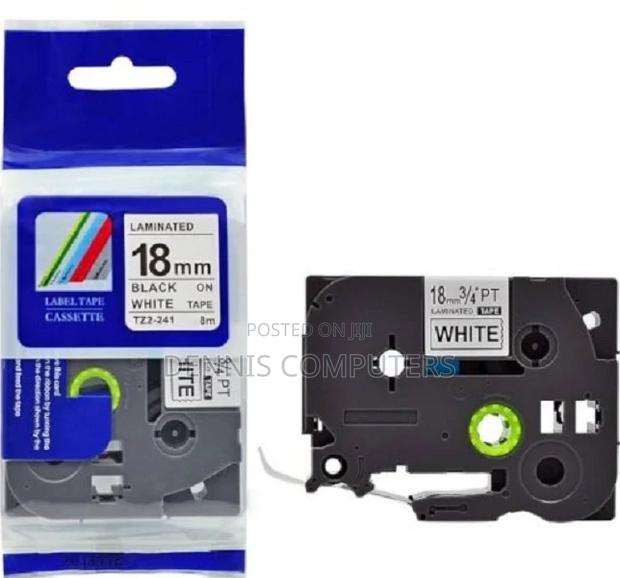 Brother 18mm X 8m Black on Clear Label Tape - main view