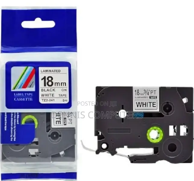 Brother 18mm X 8m Black on Clear Label Tape