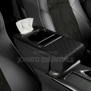 Car Armrest Cushion Pad With Cup Holders and Tissue Box
