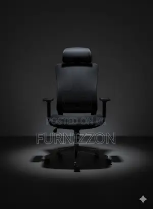 Height Adjustable Black High-Back Mesh Chair With Swivel and Headrest