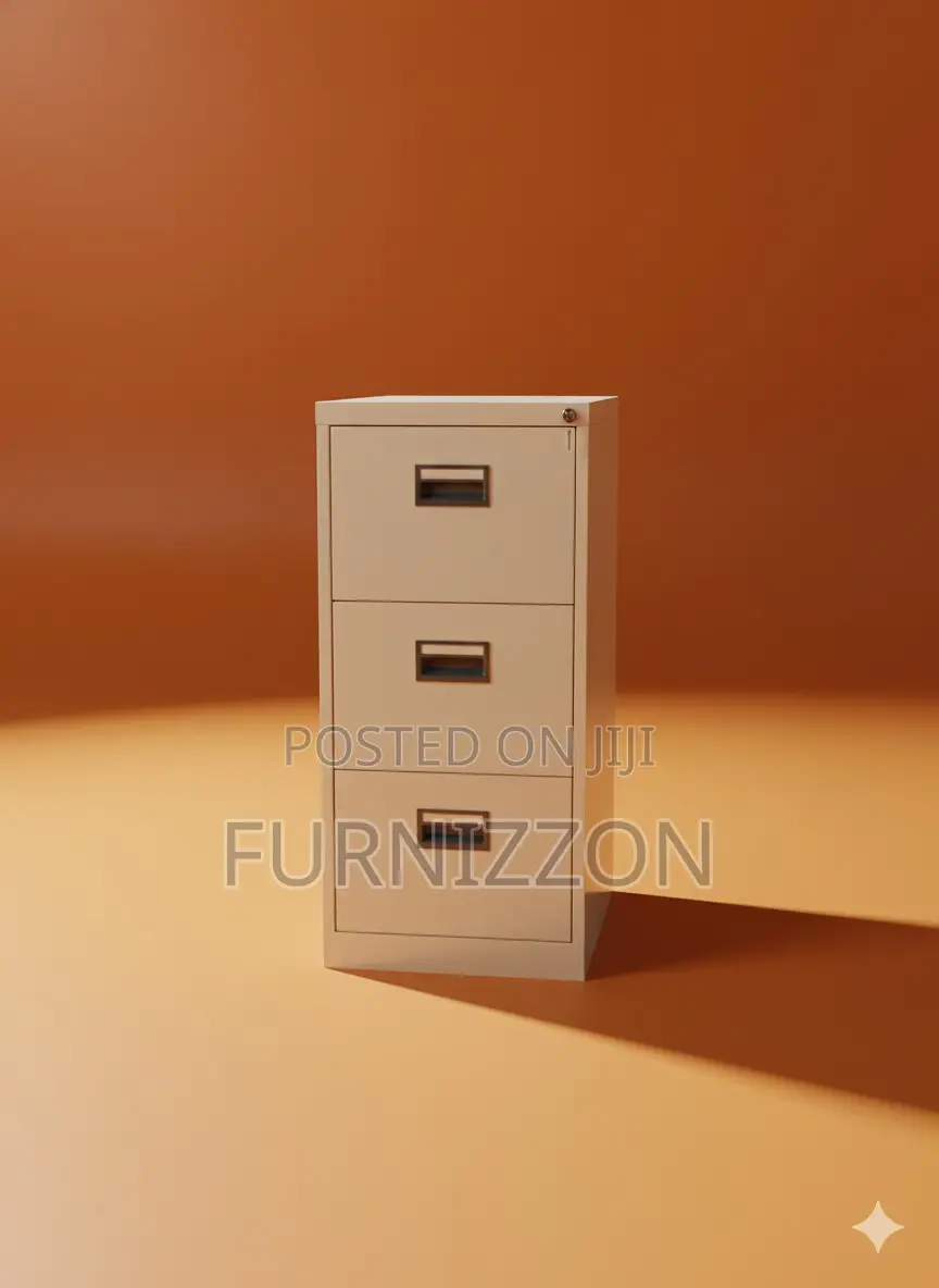 Durable 3-Drawer Metallic Office Cabinet