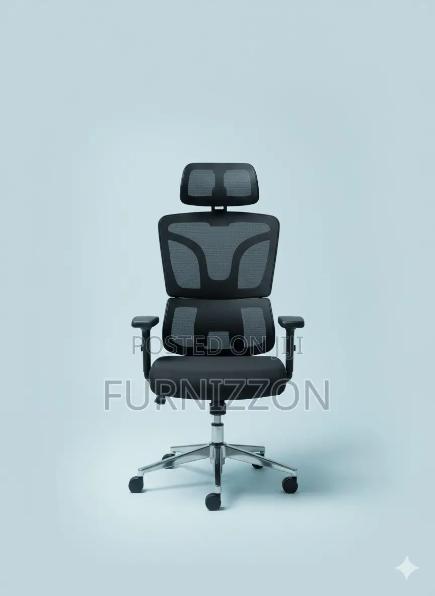 Adjustable Black Full Mesh Ergonomic Office Chair With Headrest