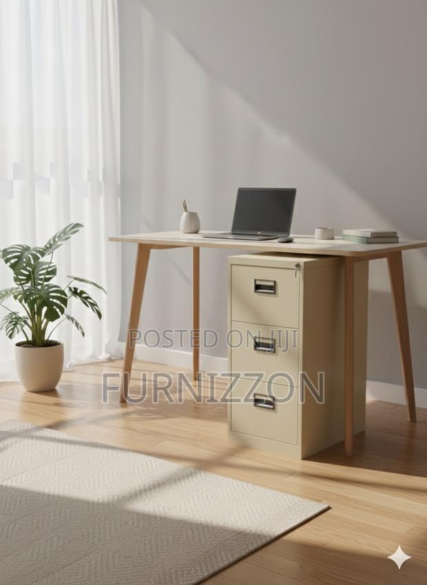 Ergonomic 3-Drawer Metallic Office Cabinet