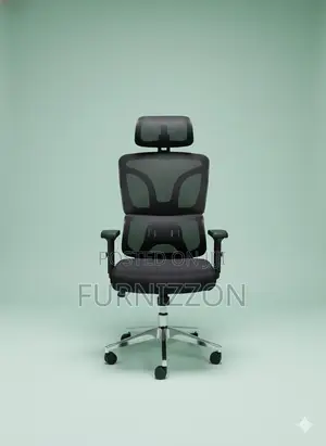 Black Full Mesh Swivel Ergonomic Chair With Headrest