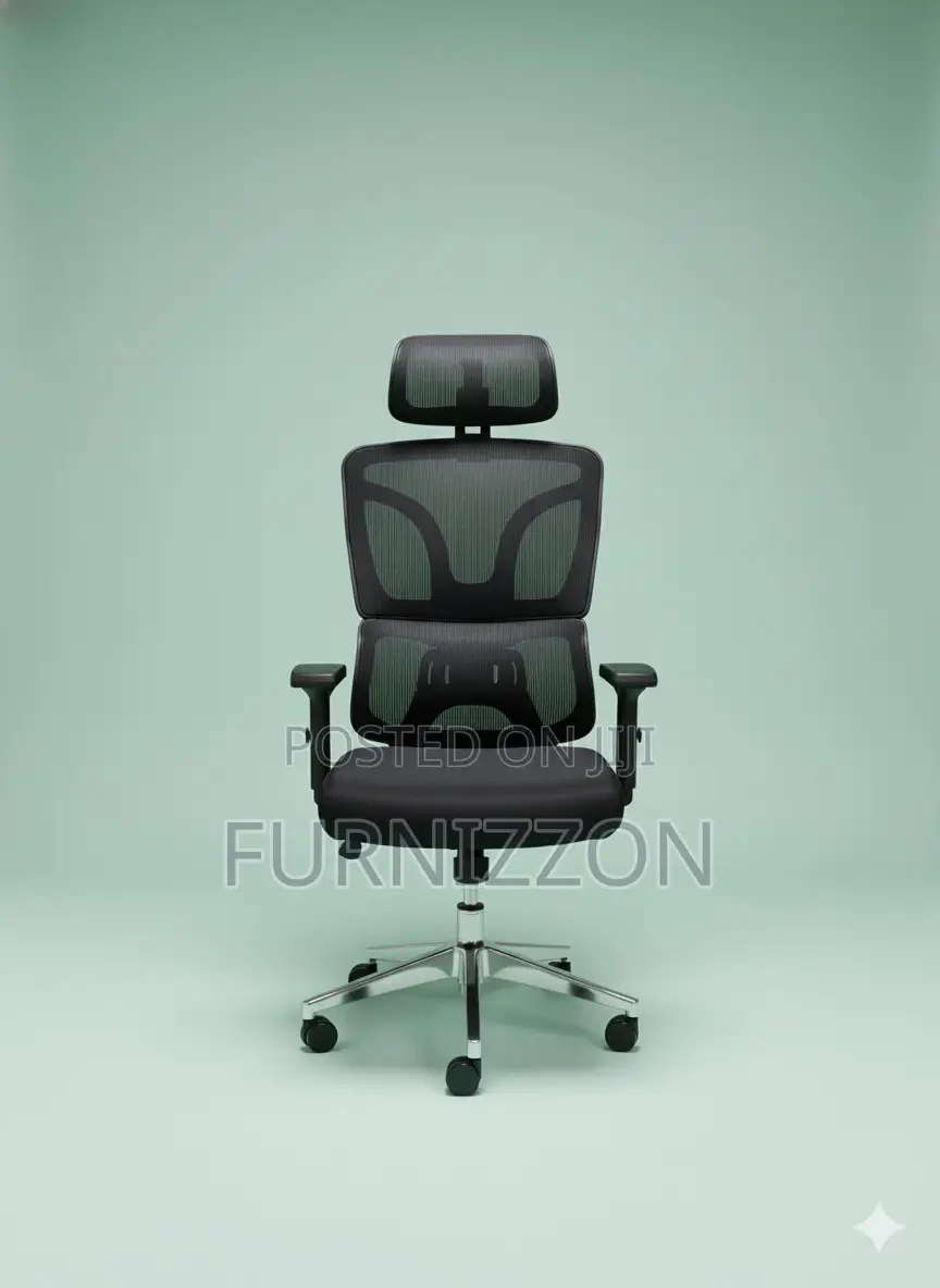 Black Full Mesh Swivel Ergonomic Chair With Headrest