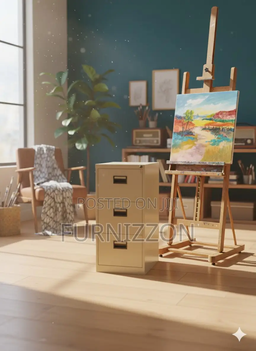 Multi-Purpose 3-Drawer Metallic Office Cabinet