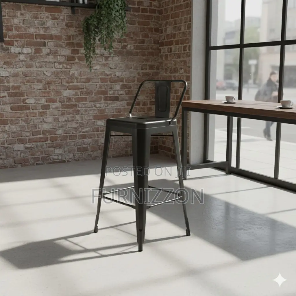 Functional Tolix Low-Back Bar Stool