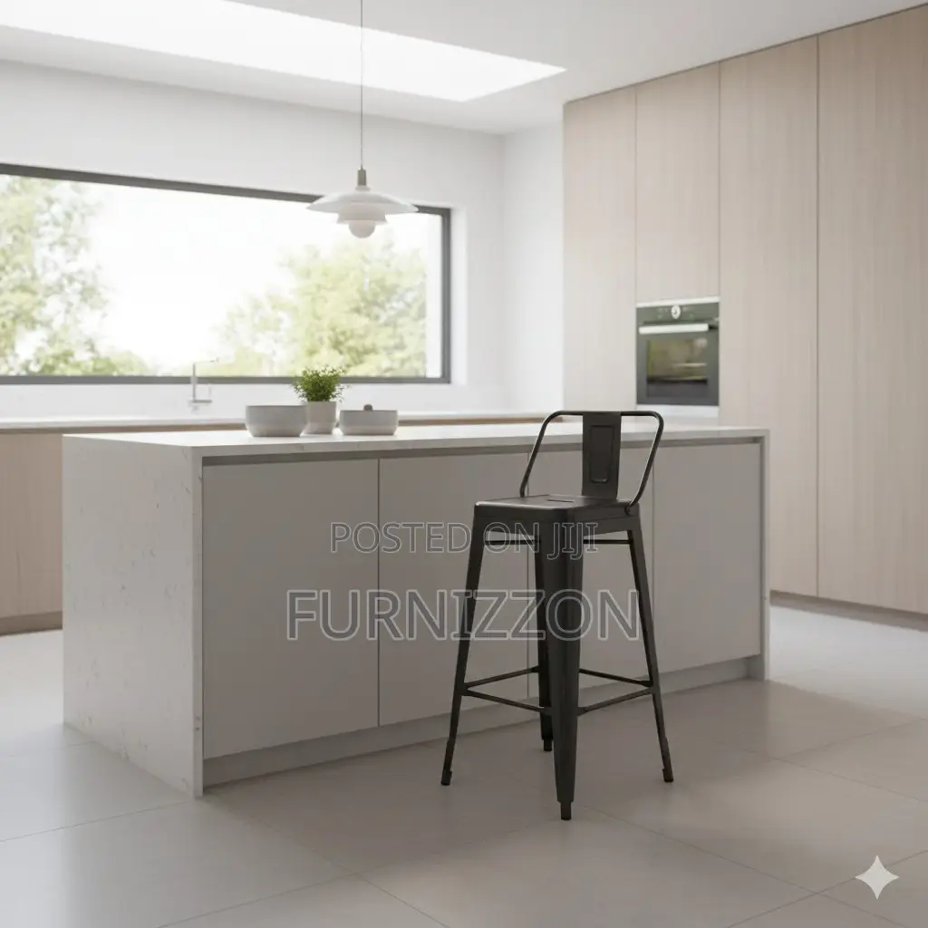 Contemporary Tolix Low-Back Bar Stool